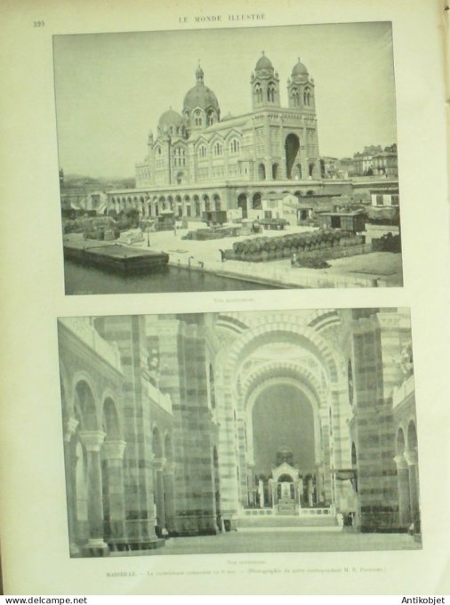 Le Monde illustré 1897 n°2094 Italie Palerme Marseille (13) Chantilly (60) Barcelone New-York Grant