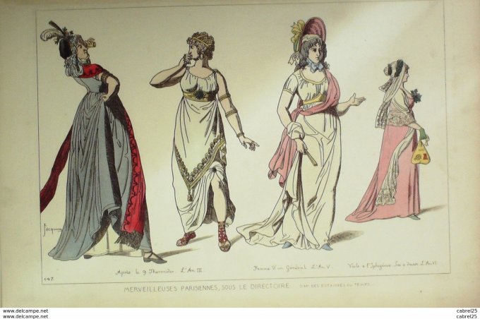 Mode Toilettes du Directoire THERMIDOR IPHEGENIE sac à devise An III