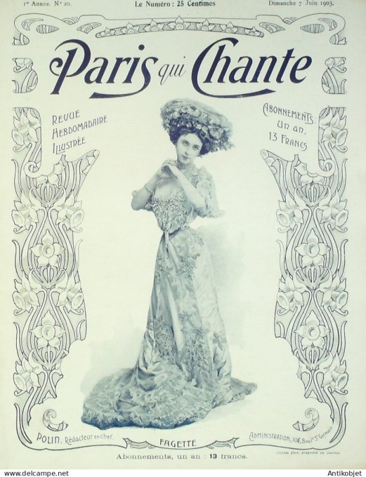 Paris qui chante 1903 n° 20 Fagette Honoré Ouvrard Valda Hugues Lapaire