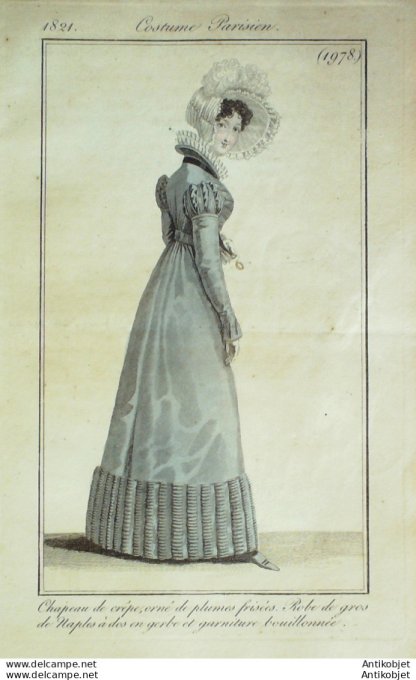 Costume Parisien 1821 # 1978 Robe de gros de Naple
