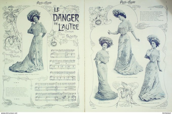 Paris qui chante 1903 n° 20 Fagette Honoré Ouvrard Valda Hugues Lapaire