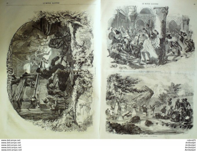 Le Monde illustré 1858 n° 40 St Sulpice Barrières du Trône Normandie cidre Inde ablutions Aissaoua