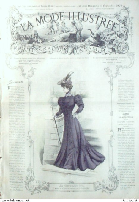 La Mode illustrée journal 1905 n° 36 Robe Princesse