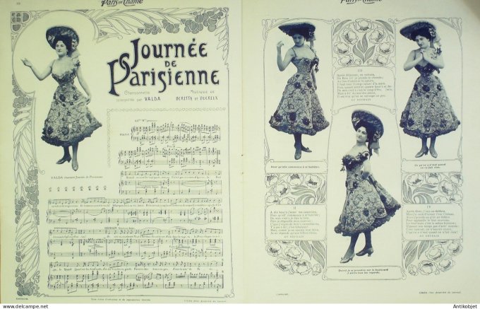 Paris qui chante 1903 n° 20 Fagette Honoré Ouvrard Valda Hugues Lapaire