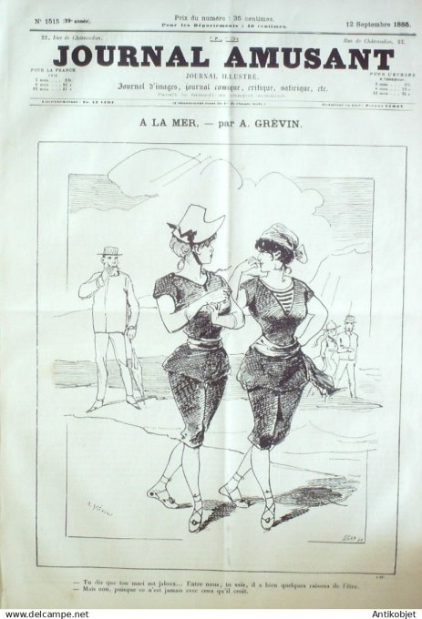 Le Journal Amusant 1885 # 1515 Gens du Nord aux eaux à la mer par Mars