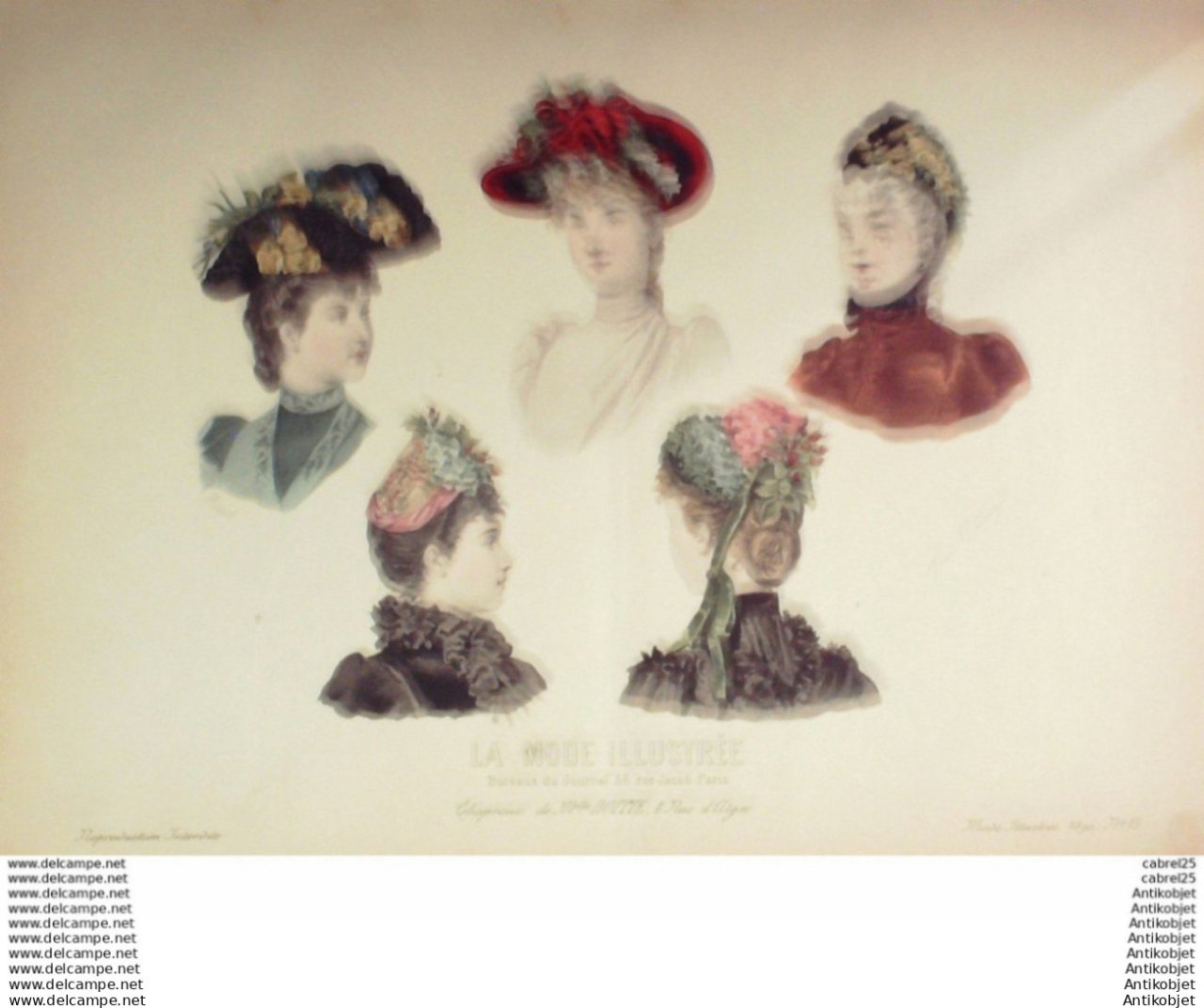 Gravure Mode illustree 1890 # 15 (Old Fashion plate) RARE