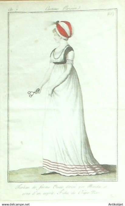 Costume Parisien 1798 an 7 # 66 (eau forte) Fichu de crêpe noir