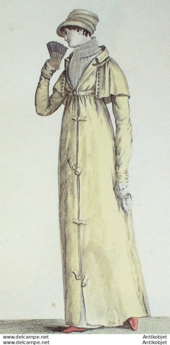 Gravure de mode Costume Parisien 1804 n° 554 (An 12) Costume de promenade