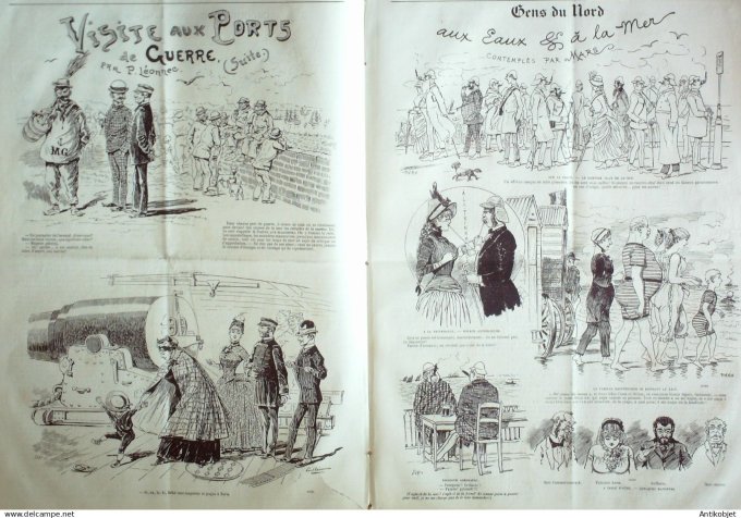 Le Journal Amusant 1885 # 1515 Gens du Nord aux eaux à la mer par Mars