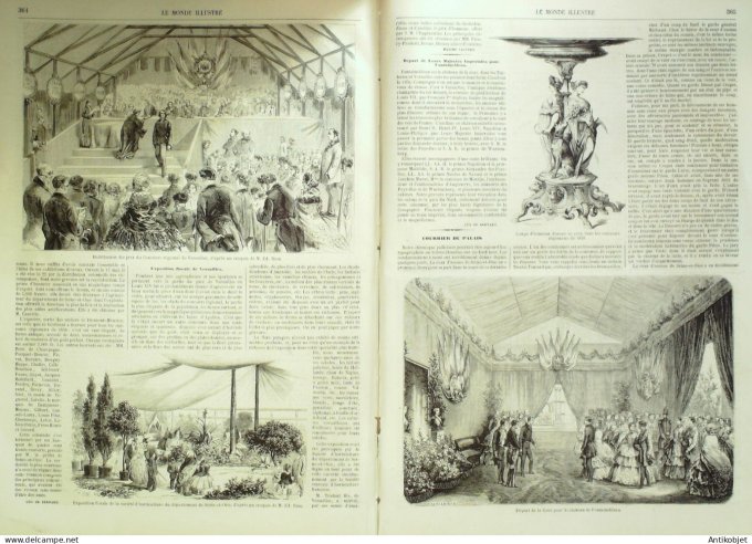 Le Monde illustré 1858 n° 60 Nanterre (92) Brésil Rio-de-Janeiro Dom Pedro Chantilly (60) Fontainebl