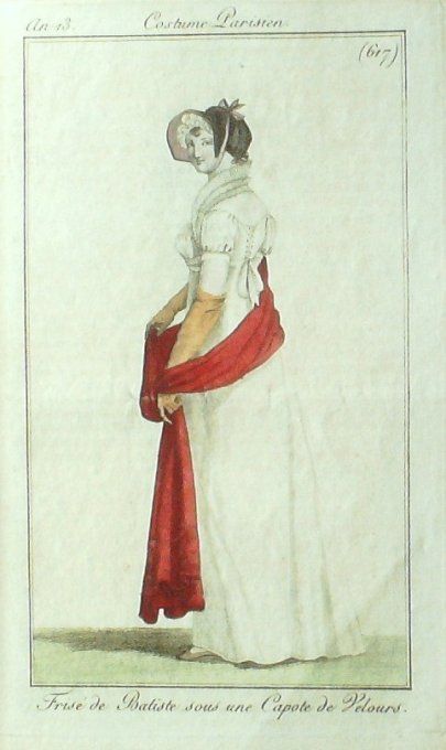 Gravure Mode Costume Parisien 1805 an 13 # 617 (eau forte old Fashion plate - Copie