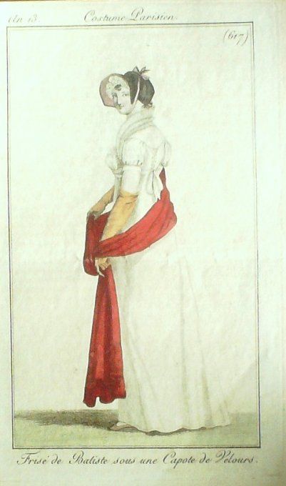 Gravure Mode Costume Parisien 1805 an 13 # 617 (eau forte old Fashion plate - Copie