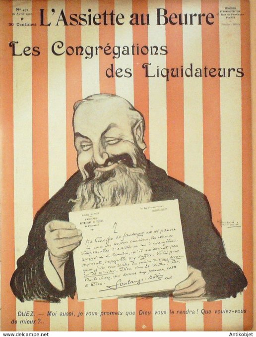L'Assiette au beurre 1910 # 472 Congrégations des liquidateurs Hellé Gris Poncet