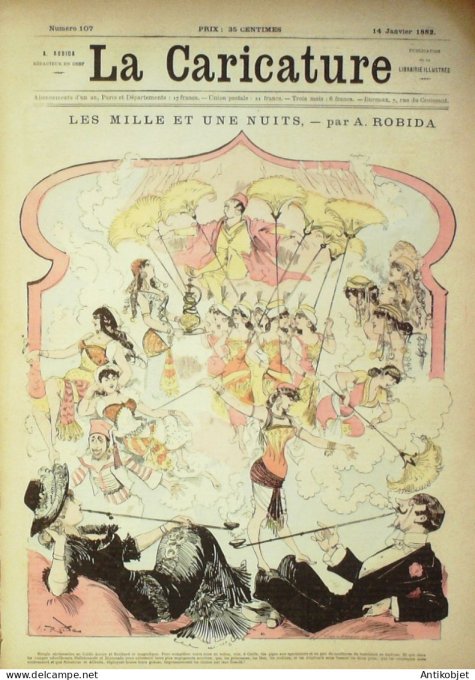 La Caricature 1882 #107 Mille et une nuits Robida Loys Gino