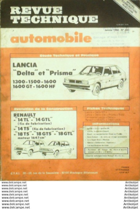 R.T Automobile Lancia Delta & Prisma 1300 Renault 14 & 18   # 440