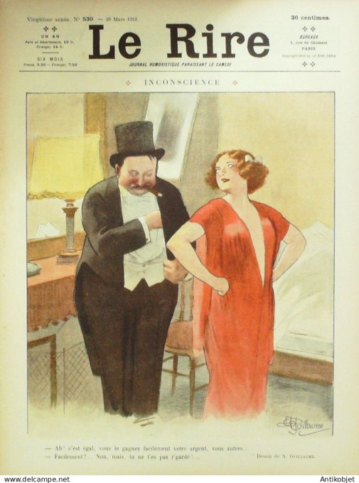Le Rire 1913-03-29 # 530 Journal humoristique Ed.Originale Le Marche