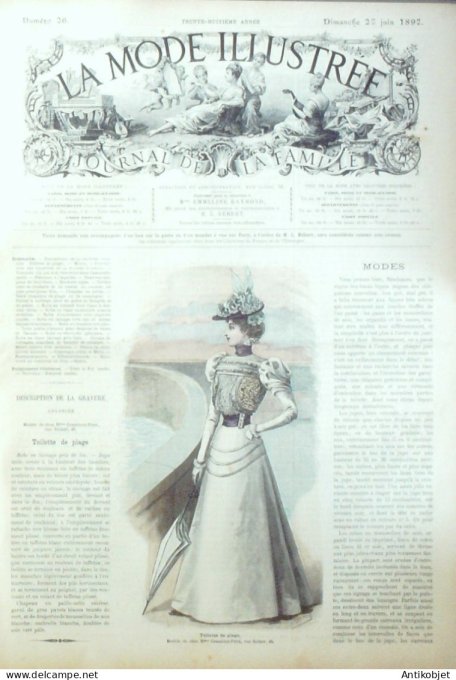 La Mode illustrée journal 1897 n° 26 Toilette de plage