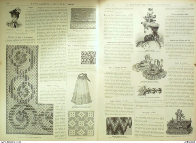 La Mode illustrée journal 1897 n° 26 Toilette de plage