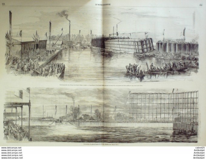 Le Monde illustré 1864 n°397 Mexique Lagos St Ouen Docks Cerrier Et Fondeur Bayonne