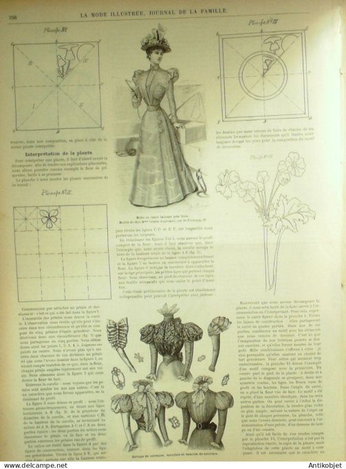 La Mode illustrée journal 1897 n° 26 Toilette de plage