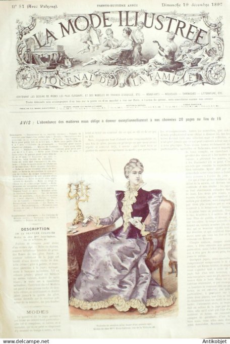 Mode illustree 1897 Lot de 6 journaux
