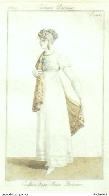 Costume Parisien 1809 #1006 (eau forte) Robe en Perkale