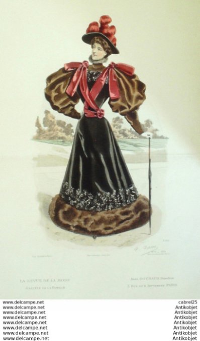 Gravure Mode La Gazette 1894 # 41 (Old Fashion plate)