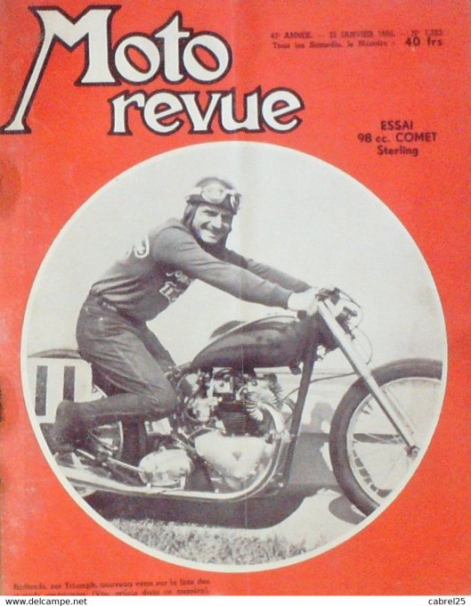 Moto Revue 1955 n° 1222 Sterling 100 moteur Comet Burns Kratmo 50, 200 Dkw Kapi