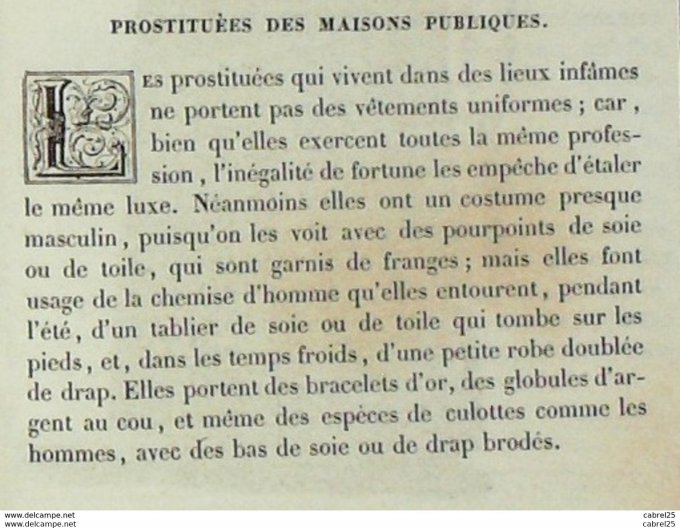 Italie Prostituée des maisons publiques 1859