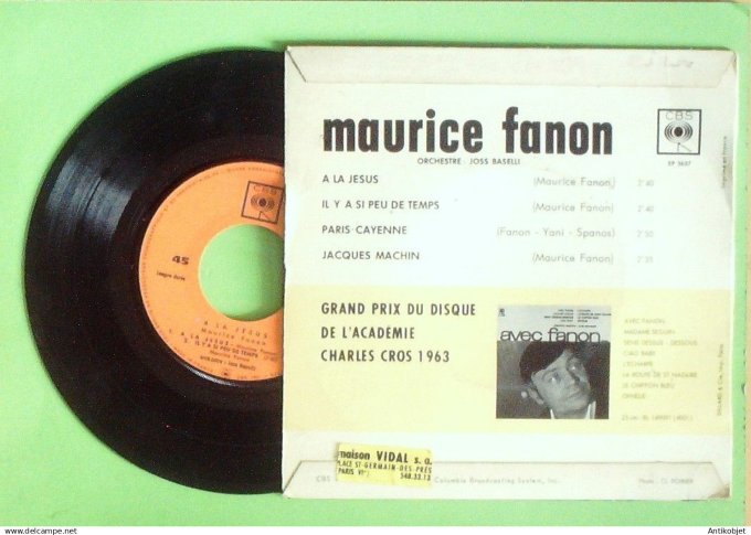 Fanon Maurice 45T EP A la Jésus 1963