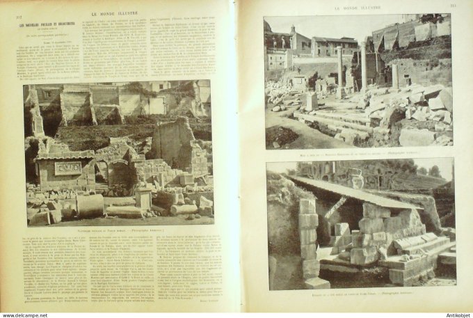 Le Monde illustré 1900 n°2270 Maison Suisse d'art Rome vestiges Basilique Emilienne