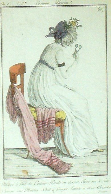 Costume Parisien 1797 an 6 # 61 (eau forte) Négligé de couleur shall
