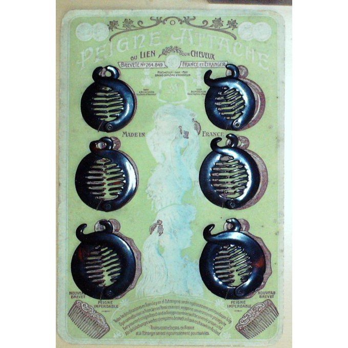Catalogue PRESENTOIR 6 PEIGNES attaches cheveux FRANCE 1908