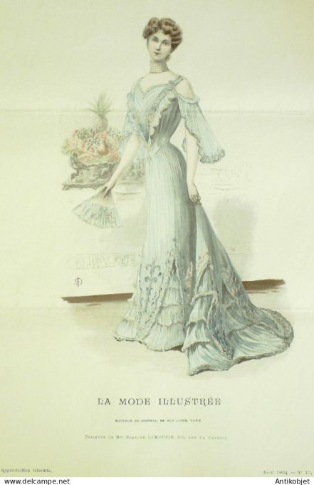 Gravure Mode illustree 1904 # 17 (Old Fashion plate) RARE