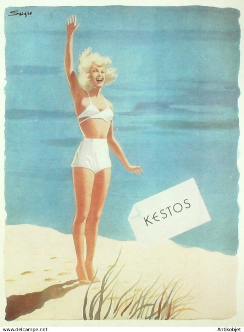 Publicité Lingerie Kestos Vahiné signée Seigle 1952