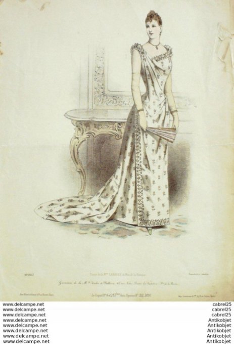 Gravure Mode Le Coquet 1890 # 06 (Old Fashion plate)