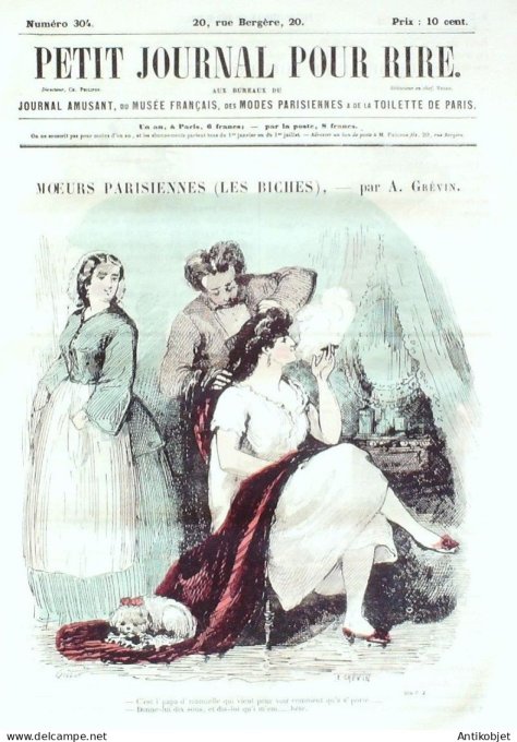 Petit journal pour Rire 1860 # 304 Moeurs parisiennes les biches Grevin