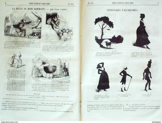 Petit journal pour Rire 1860 # 304 Moeurs parisiennes les biches Grevin