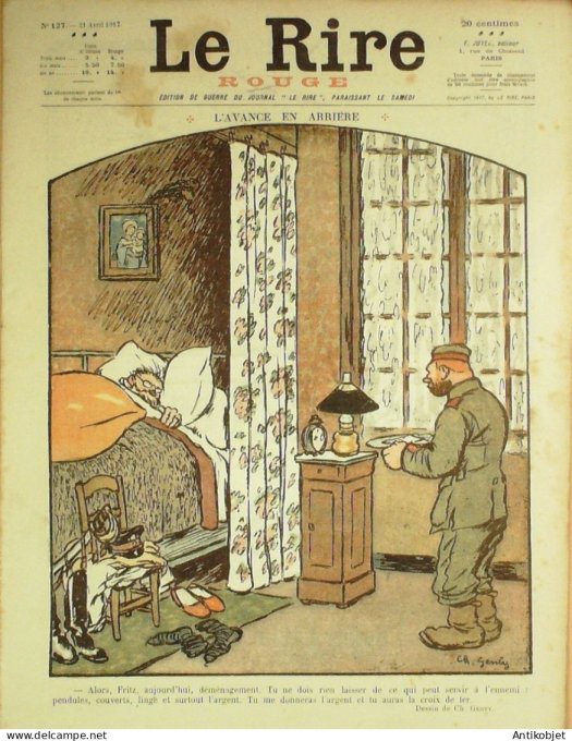 Le Rire Rouge 1917-04-21 # 127 Journal humoristique Ed.Originale Reve de Tartarin