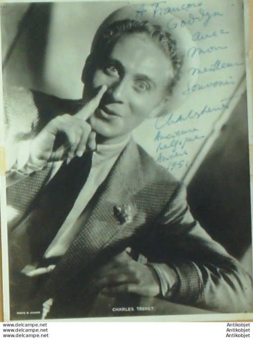 Trenet Charles (Photo De Presse) 1951 Dédicacée