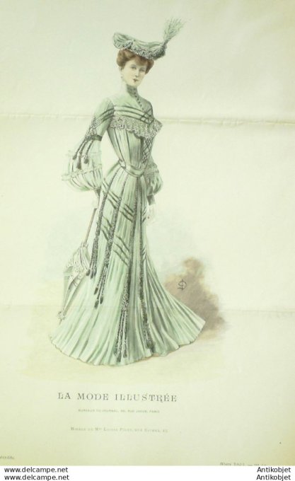 Gravure Mode illustree 1903 # 11 (Old Fashion plate) rare