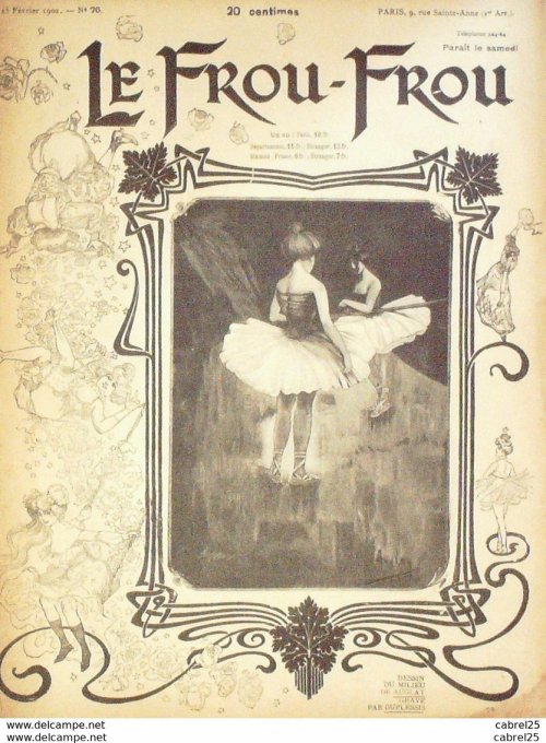 Le Frou Frou 1901 n° 70 AUGLAY GERBAULT HAMI GUILLAUME WETLY VALLET BOUTEZ