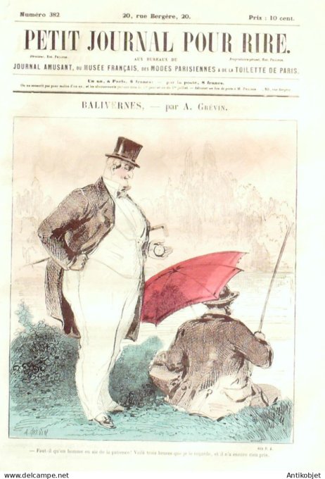 Petit journal pour Rire 1862 # 382 A propos de Bourse Damourette