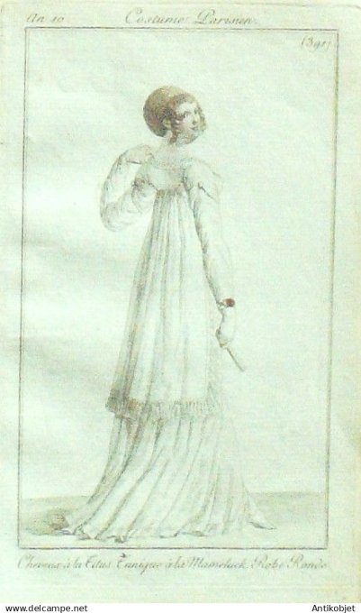 Costume Parisien 1802 an 10 # 391b (eau forte) Tunique ? la Mameluck