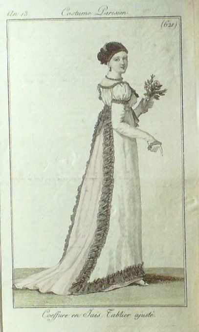 Gravure Mode Costume Parisien 1805 an 13 # 621 (eau forte old Fashion plate