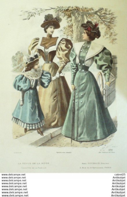 Gravure Mode La Gazette 1894 # 35 (Old Fashion plate)