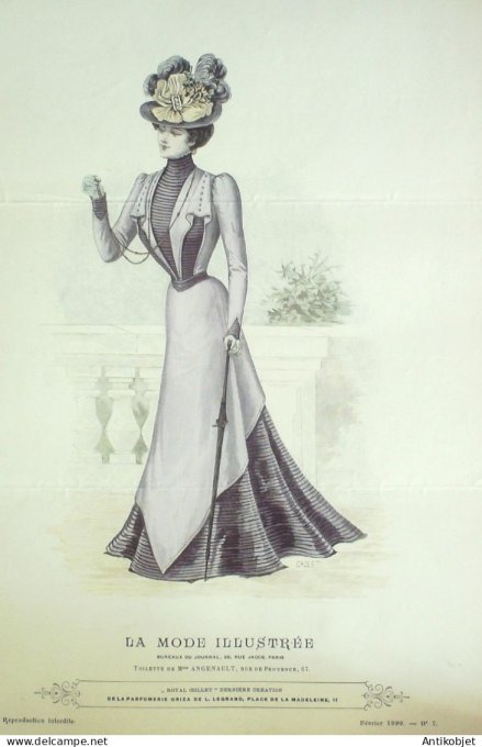 Gravure Mode illustree 1899 # 07 (Old Fashion plate) RARE