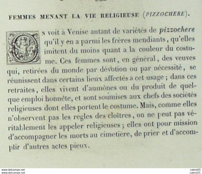 Italie VENISE de VIE RELIGIEUSE 1859