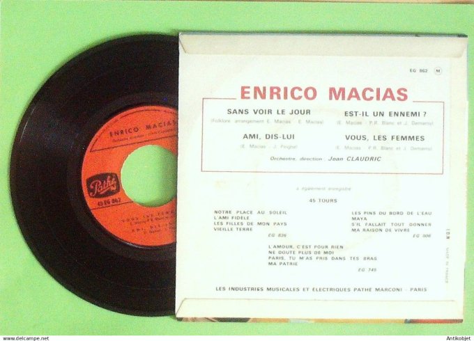 Macias Enrico 45T EP Sans voir le jour 1964