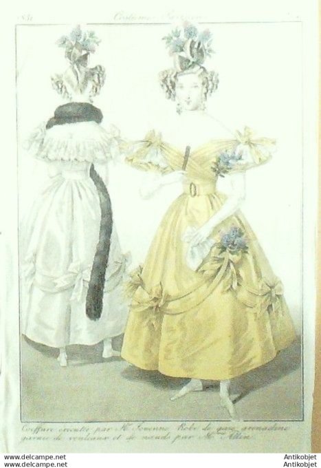 Gravure Mode Costume Parisien 1831 # 2864 (eau forte old Fashion plate